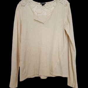 Joe Boxer cream long sleeve cotton henley SZ XL